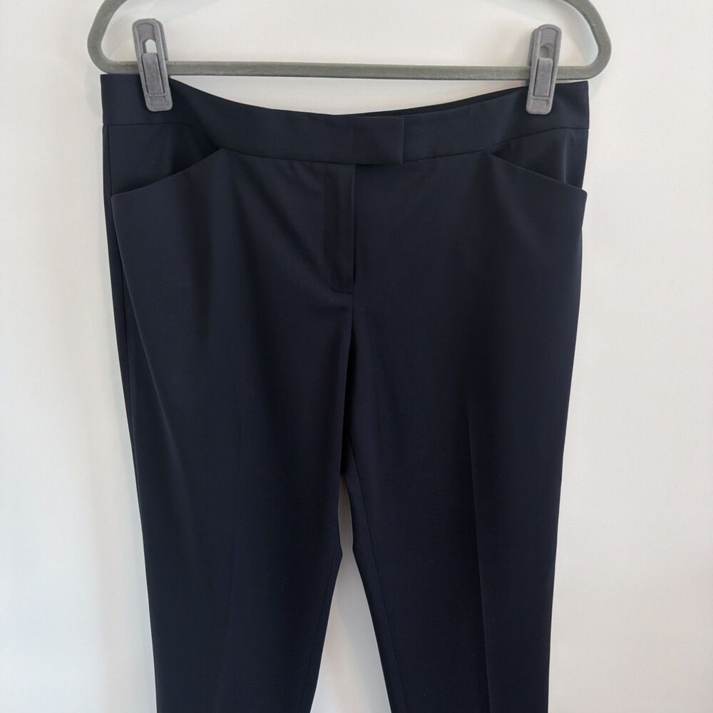 Lafayette 148 Womens 10 Irving Wool Pants Navy Stretch Ankle Dress Career $448 - Picture 3 of 15